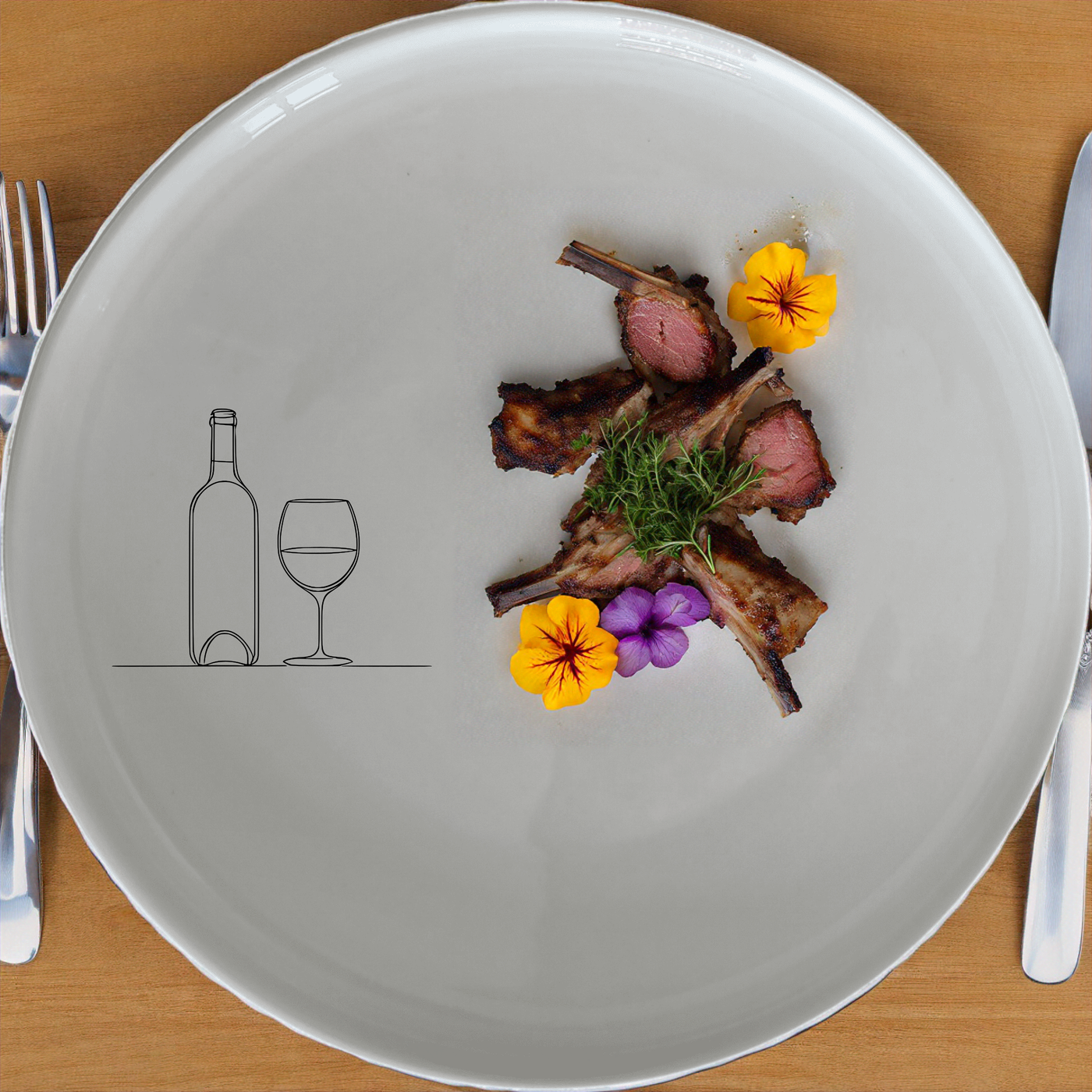 Bottle of Wine and Glass Dinner Set of 12 - Range 1 offers a stylish and modern design perfect for any dining occasion.