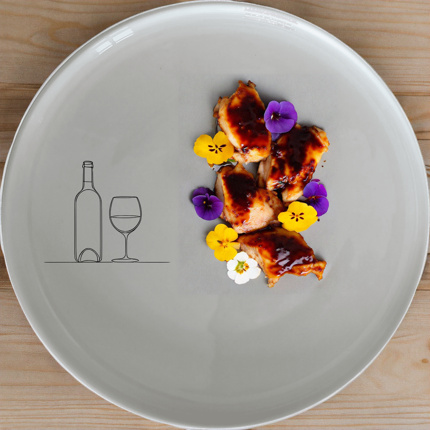 The Bottle Wine Glass Dinner Plate Set of 4 - Range 1 offers a sleek and modern design perfect for any dining occasion.
