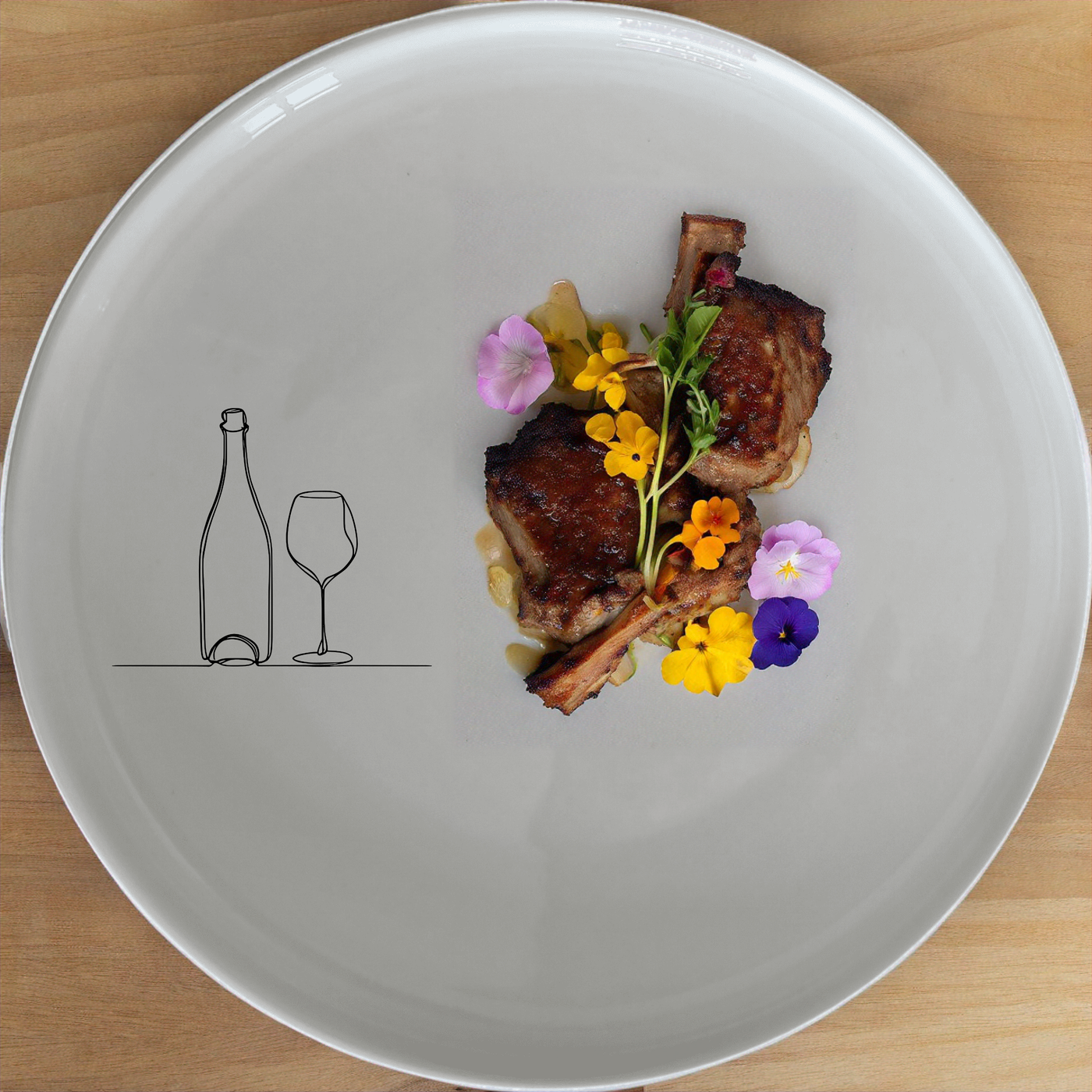 The Bottle Wine Glass Dinner Plate Set of 4 - Range 3 is a stylish and versatile dinnerware set perfect for any dining occasion. Crafted from high-quality ceramic, these plates feature a minimalist design with a subtle illustration of a bottle and glass, adding a touch of sophistication to your table setting. Ideal for both everyday use and special events, this set offers durability and elegance in one package.
