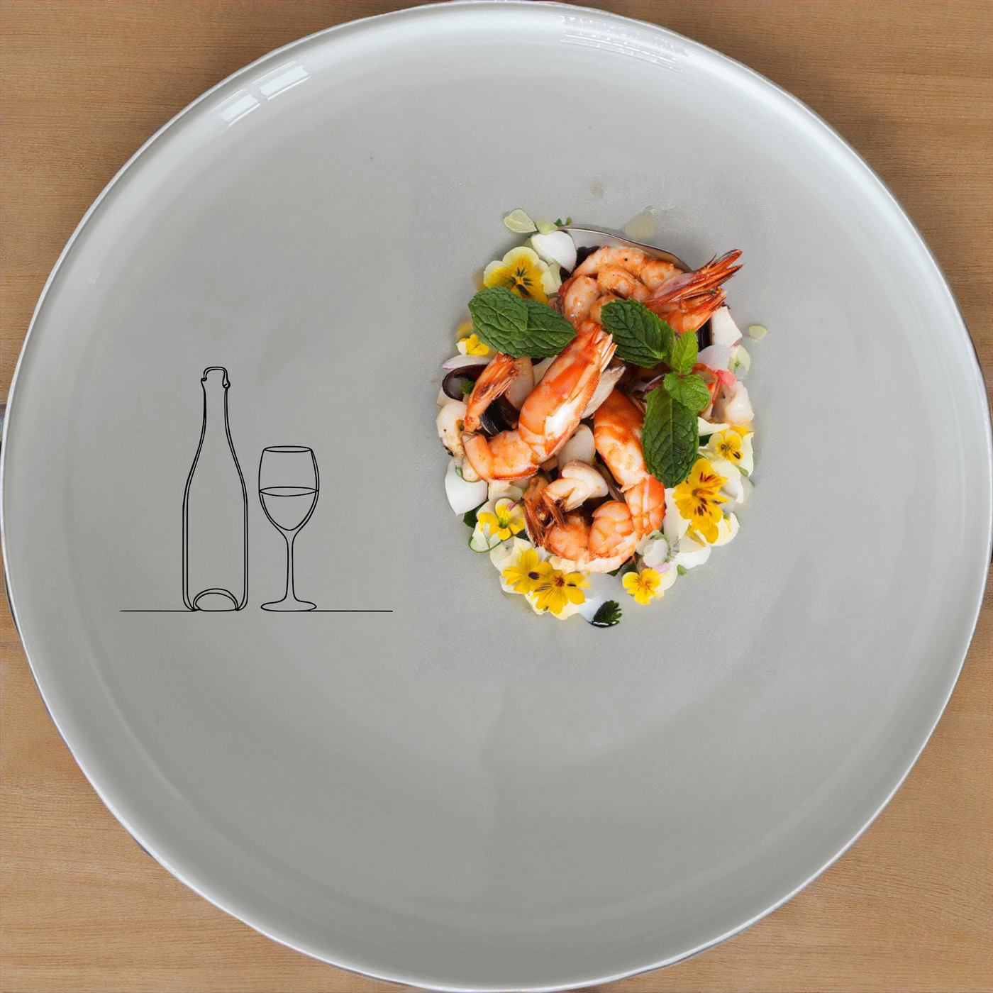 Bottle Wine Glass Dinner Plate Set of 4 - Range 4 is a stylish and elegant dinner plate set perfect for any dining occasion.