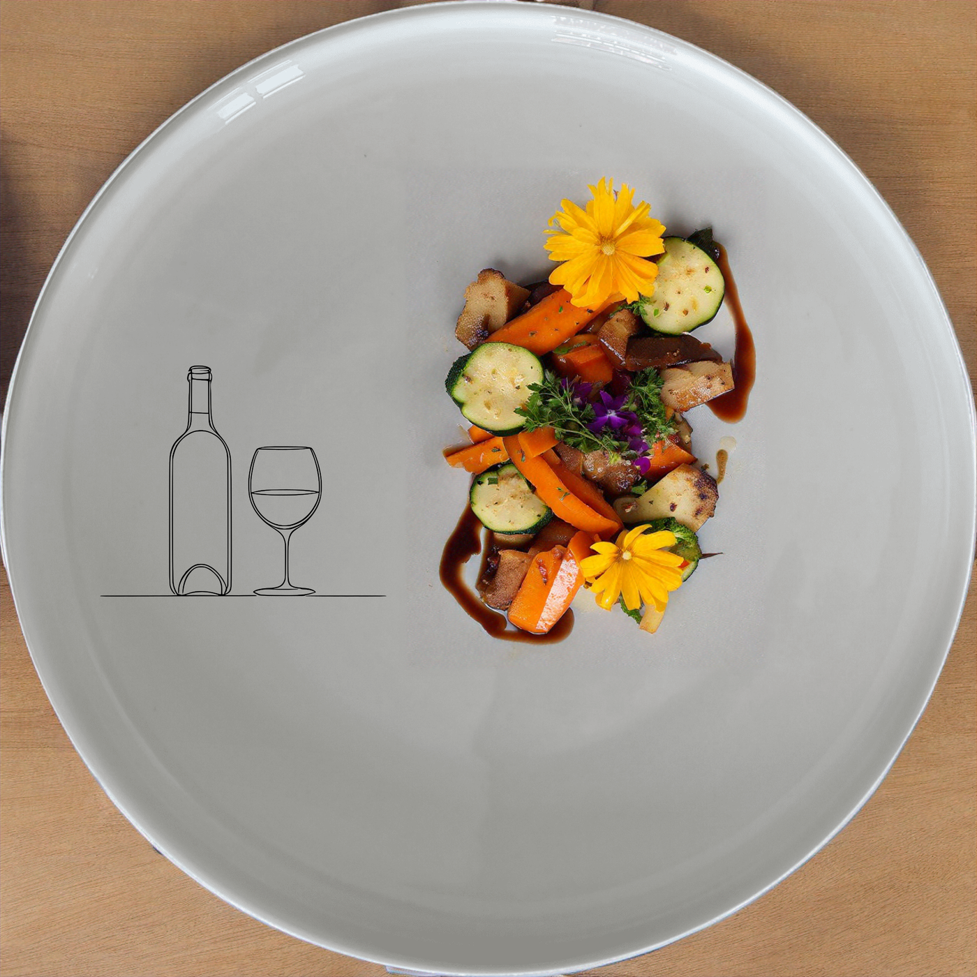 The Bottle Wine Glass Side Plate Set of 4 - Range 1 is a stylish and versatile addition to any dining table, perfect for modern and classic settings alike.