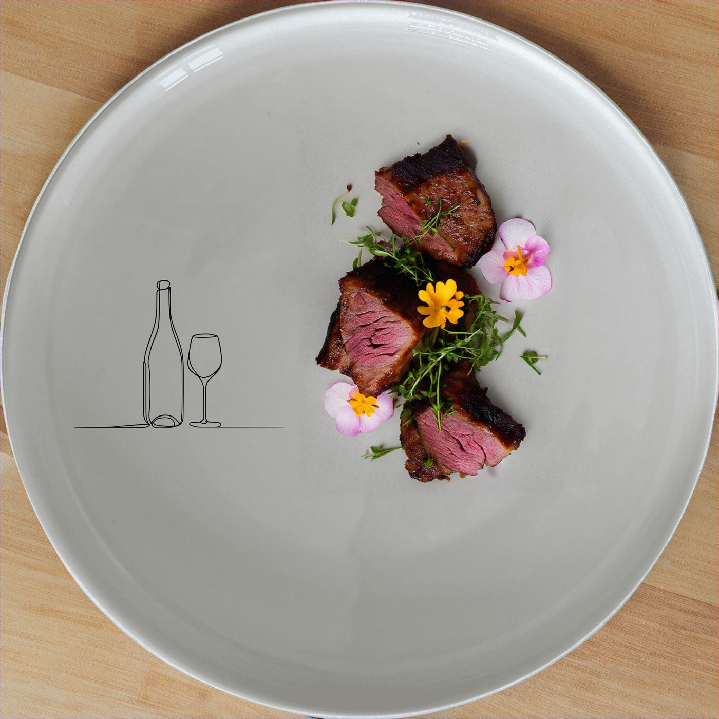 Bottle Wine Glass Side Plate Set of 4 - Range 2 is a stylish and modern dinnerware set perfect for any home. Crafted from premium ceramic, these plates feature a minimalist design with a subtle wine bottle and glass illustration. Ideal for everyday use or special occasions, this set adds a touch of elegance to your dining table.