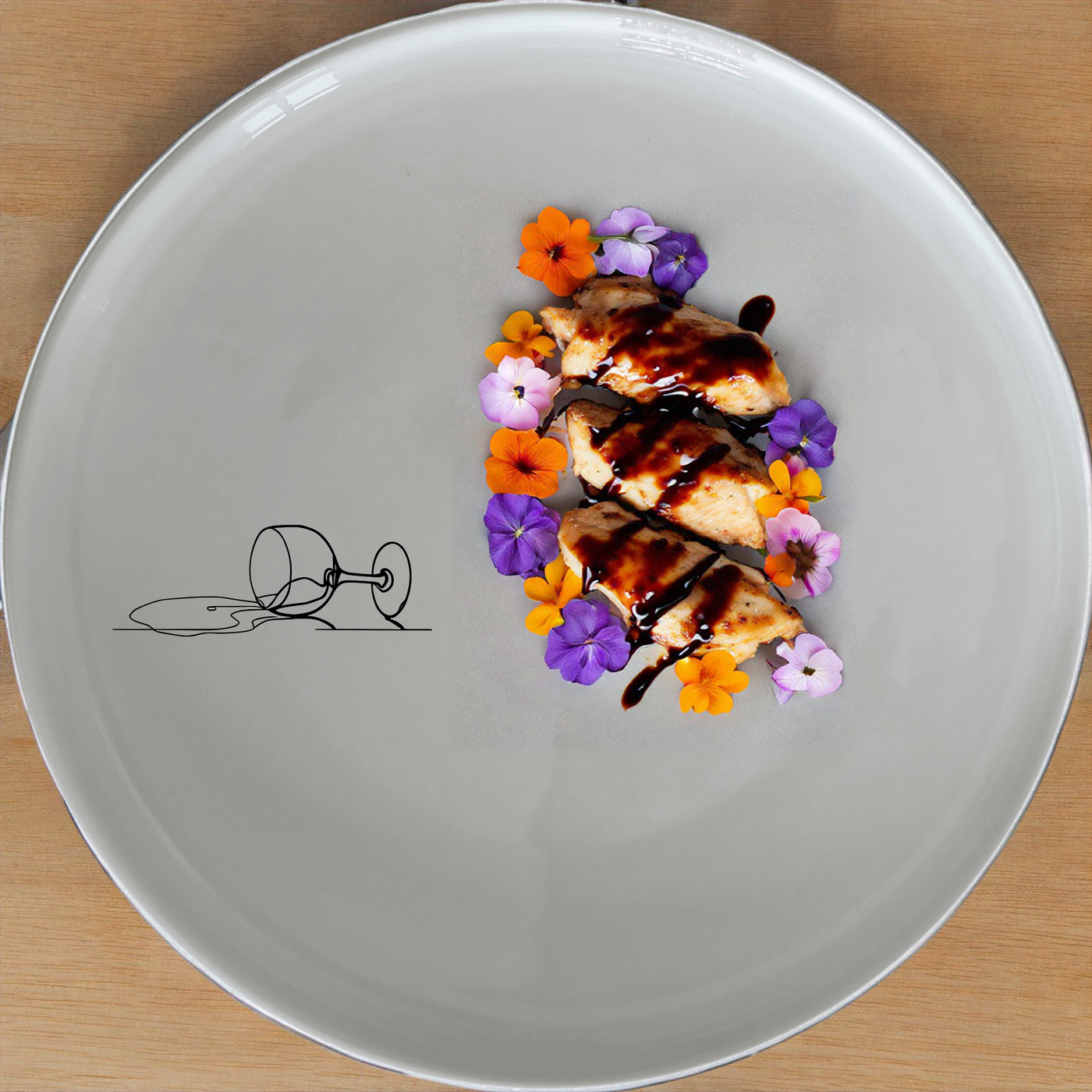 Spilled Glass of Wine Dinner Set of 12 - Range 1 is a unique and stylish dinnerware set featuring a modern abstract design. Perfect for any dining occasion.