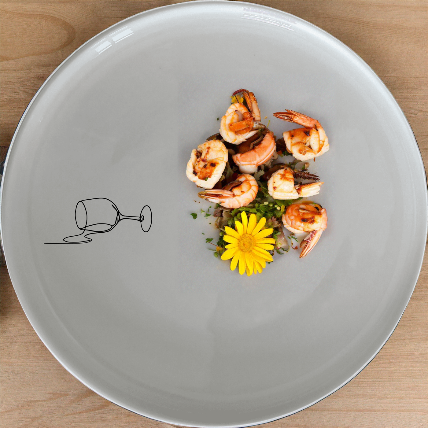 Spilled Glass of Wine Dinner Set of 12 - Range 2 is a stylish and modern dinner set featuring a unique wine spill design on each piece.
