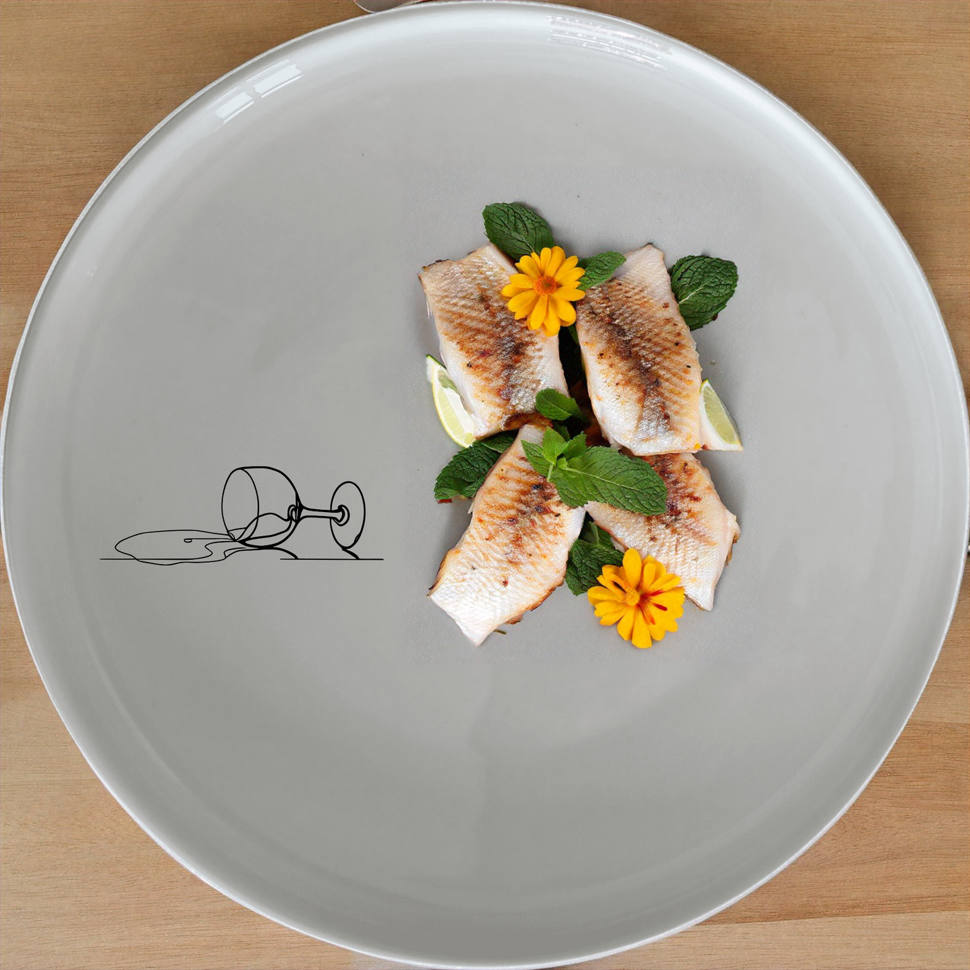 Spilled Glass Wine Side Plate Set of 4 - Range 1 adds a touch of modern art to your dining table with its minimalist design.