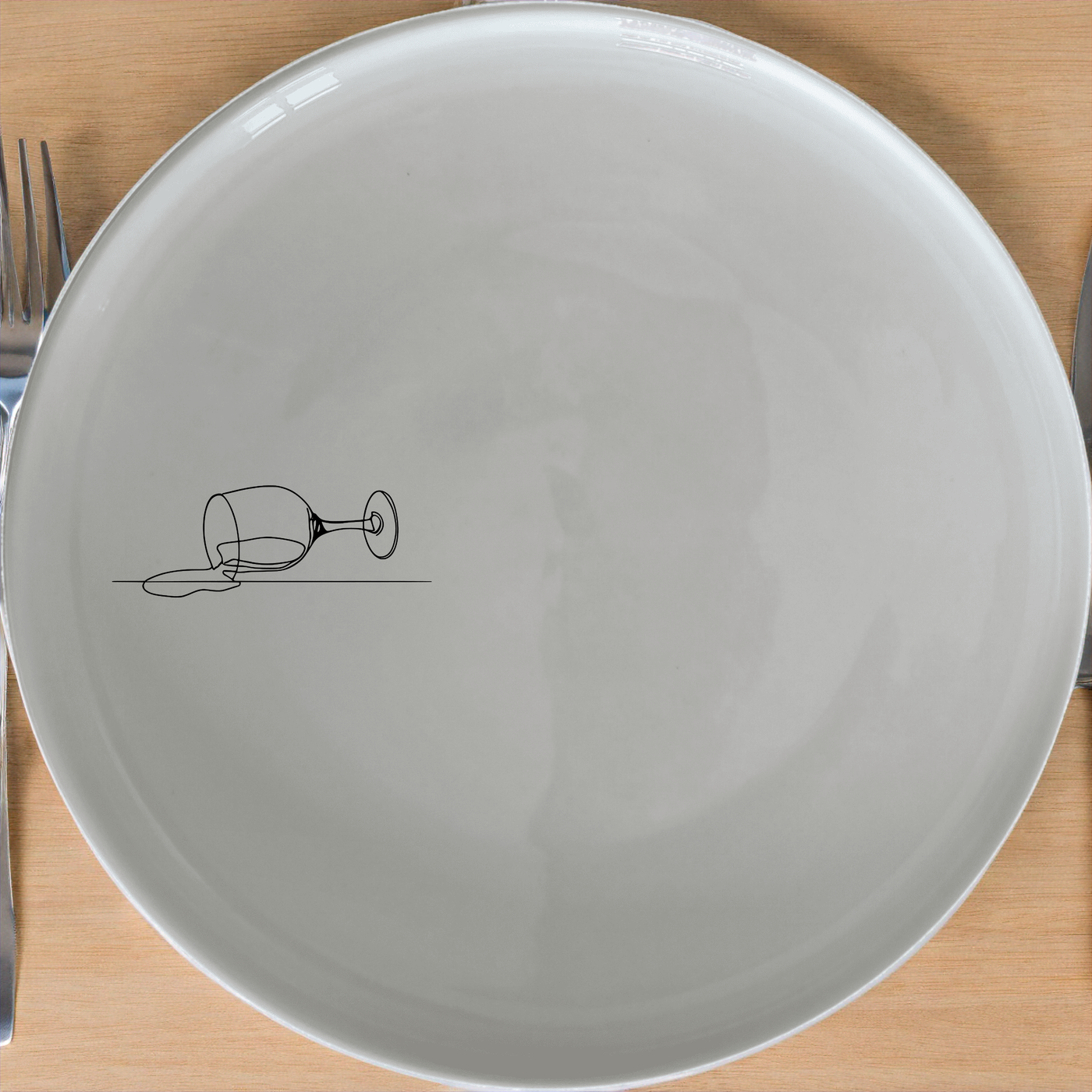 Spilled Glass Wine Side Plate Set of 4 - Range 4 adds a modern touch to your dining table with its sleek design and abstract artwork.