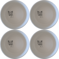 Staring Female Lioness Bowl Set of 4 - Range 2 is a captivating and artistic addition to your dining collection, perfect for those who appreciate unique and stylish tableware.