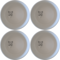 Staring Female Lioness Bowl Set of 4 - Range 3 offers elegant, minimalist design perfect for modern dining. Crafted from premium ceramic, this set adds a touch of sophistication to any table setting.