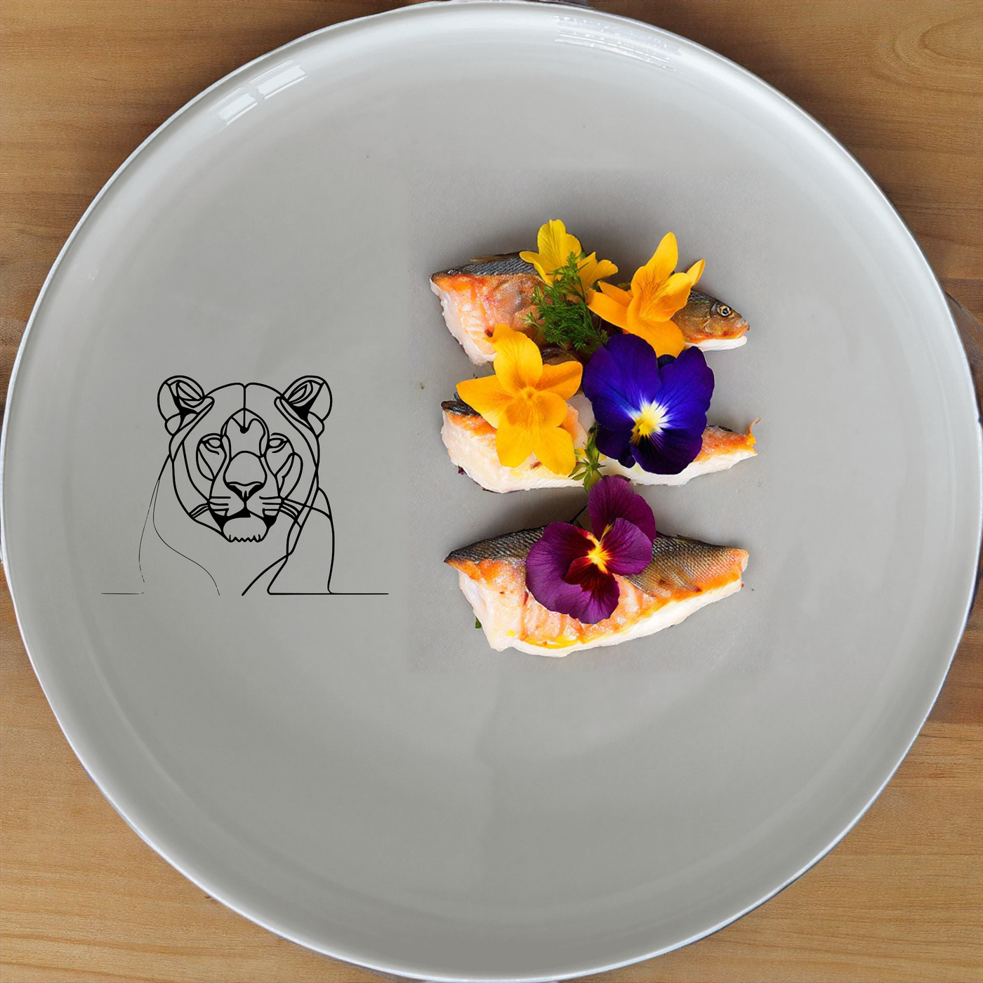 Staring Female Lioness Dinner Plate Set of 4 - Range 2 is a stunning set of four dinner plates featuring an elegant lioness design. Perfect for any home.