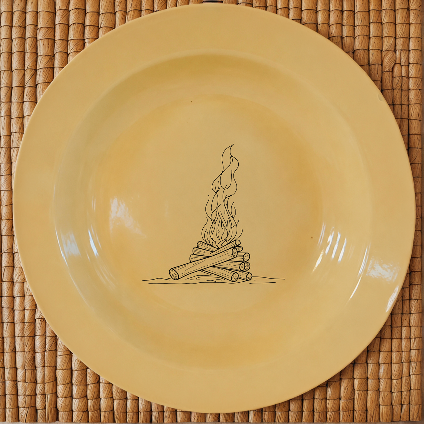 Stacked Wood Dinner Plate Set of 4 brings rustic campfire charm to every South African table.