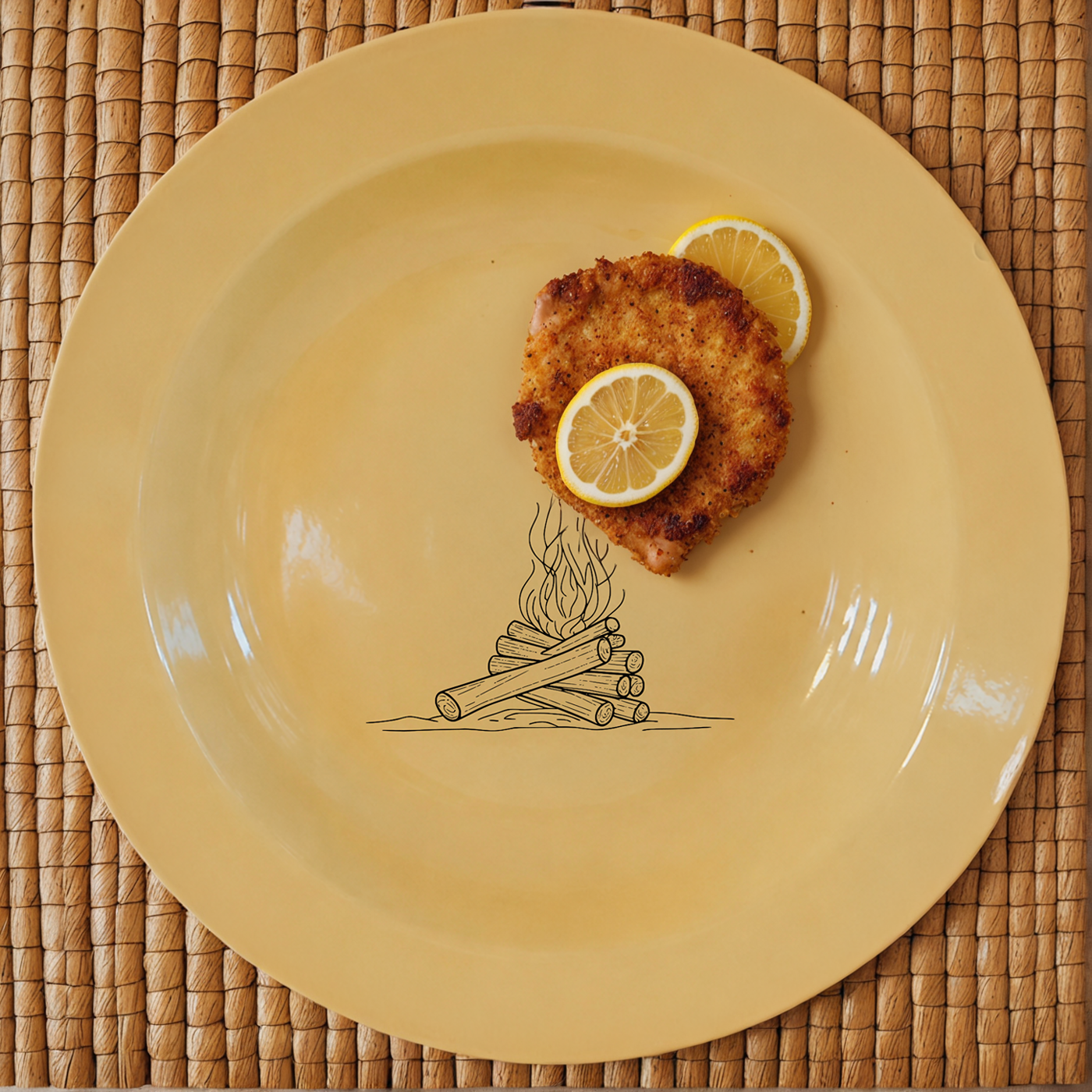 Stacked Wood Dinner Plate Set of 4 brings rustic campfire charm to every South African table.